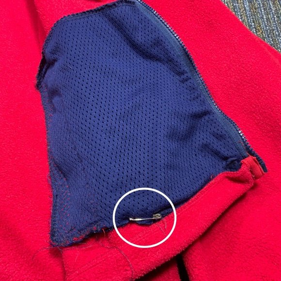 Eddie Bauer EBTEK Fleece Jacket Mens Large Red Full Zip Polartec Vintage 90s Blu - Picture 9 of 14